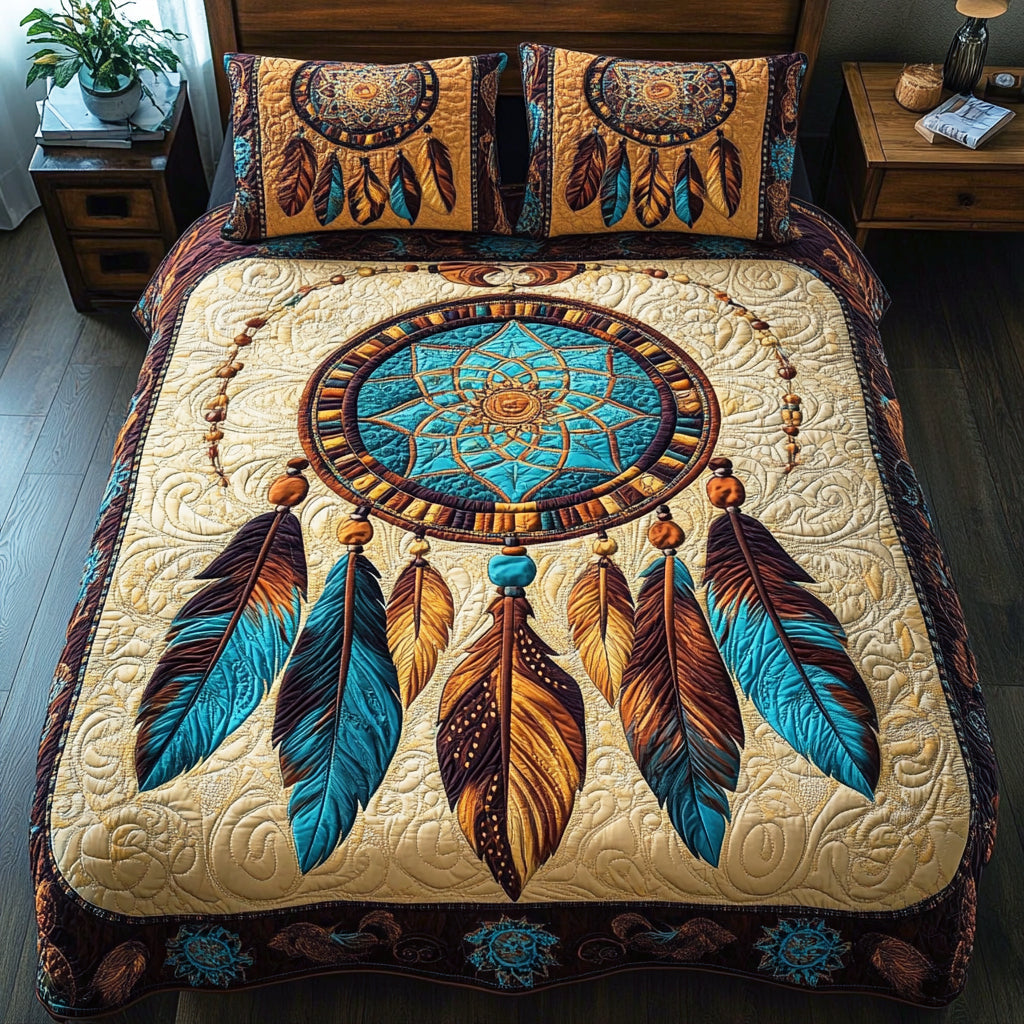 Mystic Dreamcatcher 3-Piece Quilted Bedding Set - Single (59" x 70")