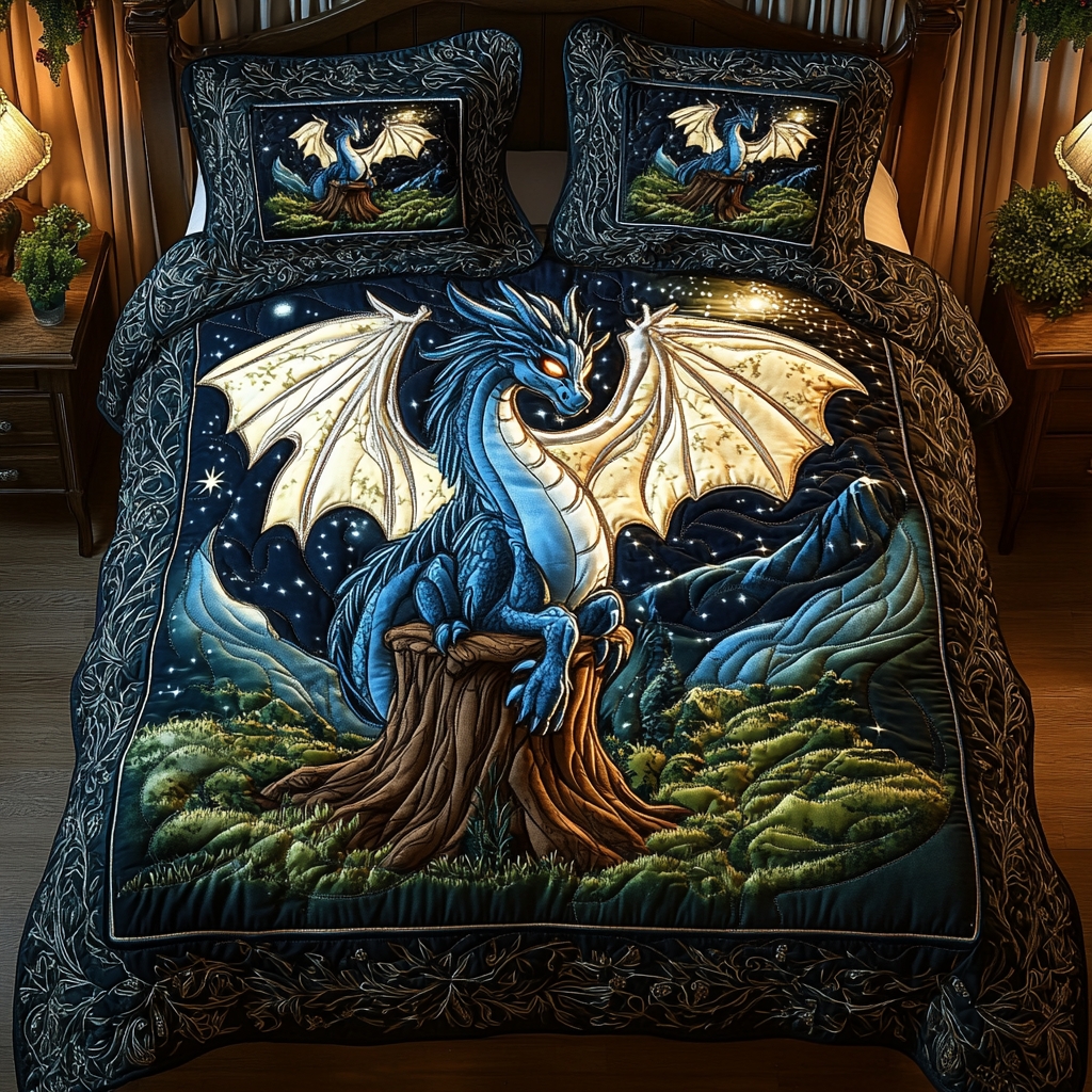 Mystic Flight 3-Piece Quilted Bedding Set - Single (59" x 70")