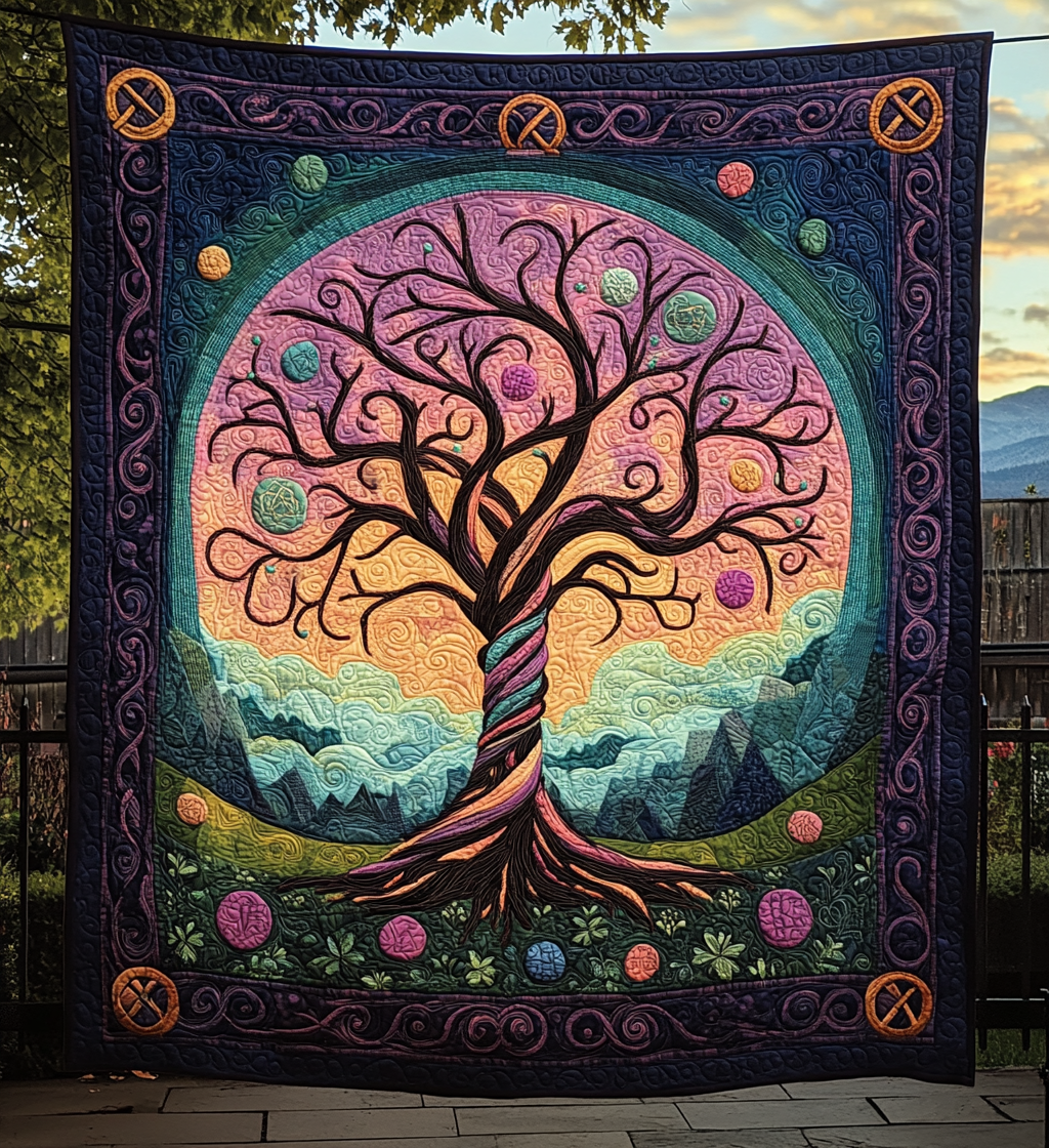 Mystic Forest Of Stars Quilted Blanket - Throw (55" x 60")