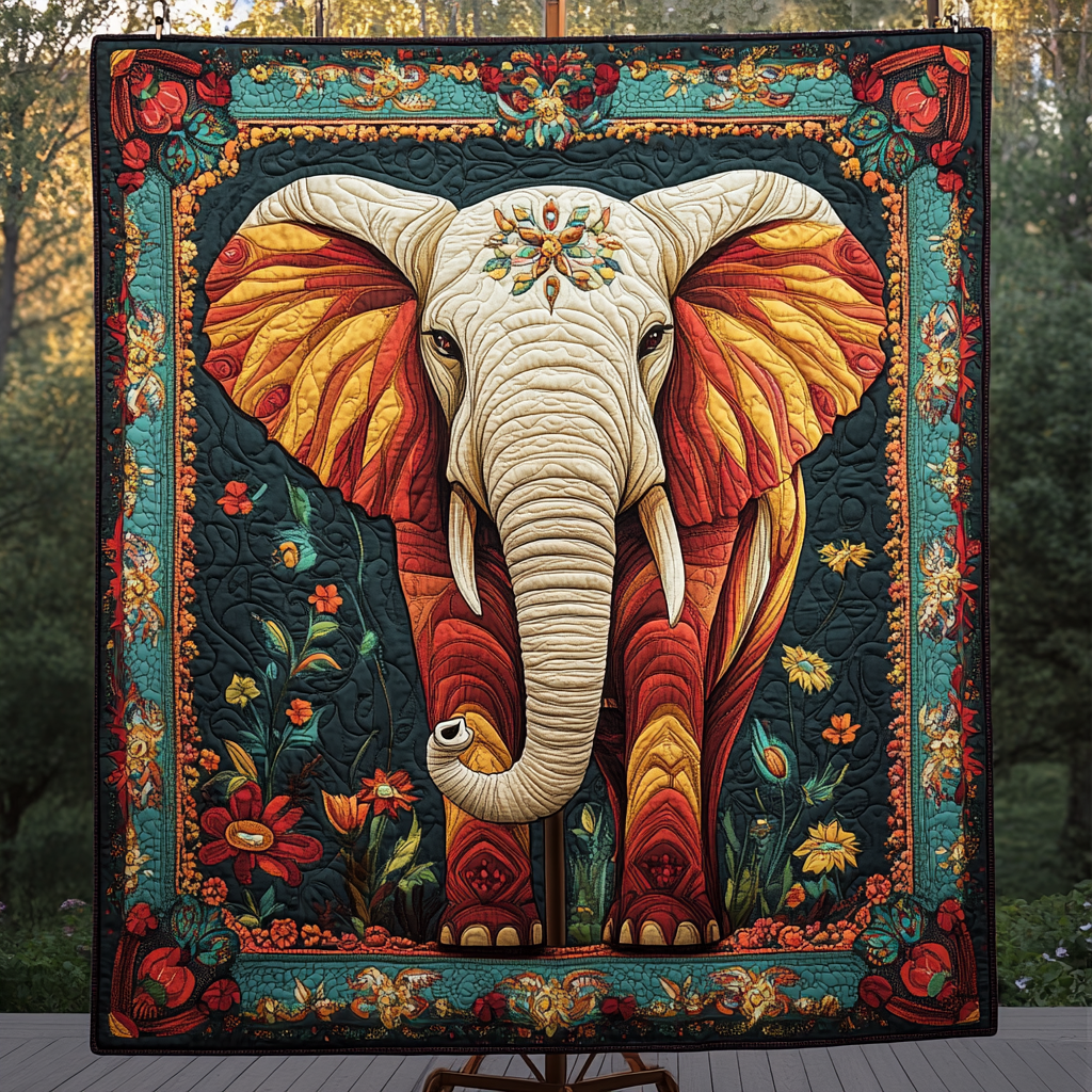 Mystic Jungle Trunks Quilted Blanket - Throw (55" x 60")