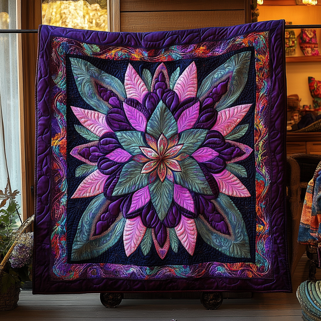 Mystic Mandala Quilted Blanket - Throw (55" x 60")
