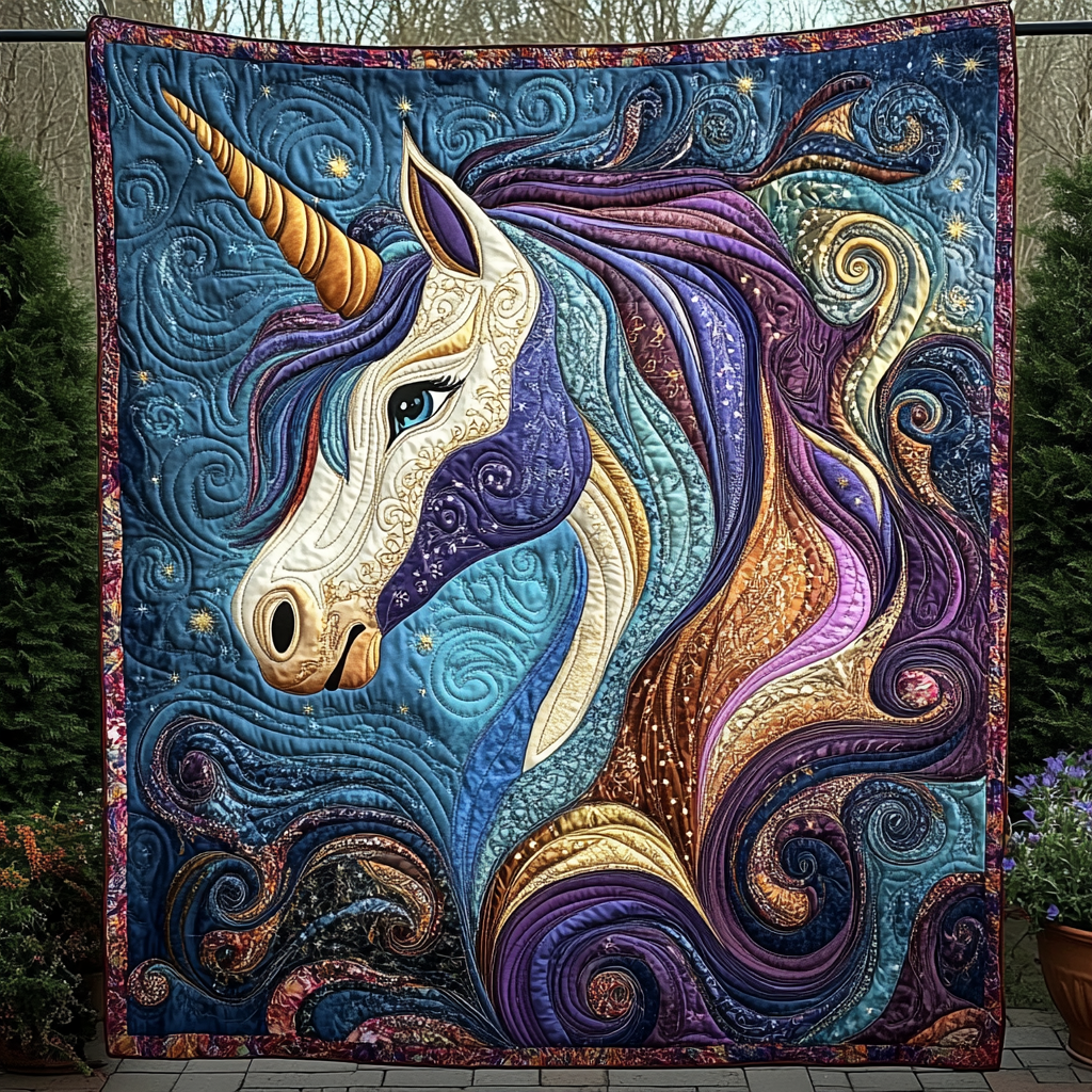 Mystic Mane Quilted Blanket - Throw (55" x 60")