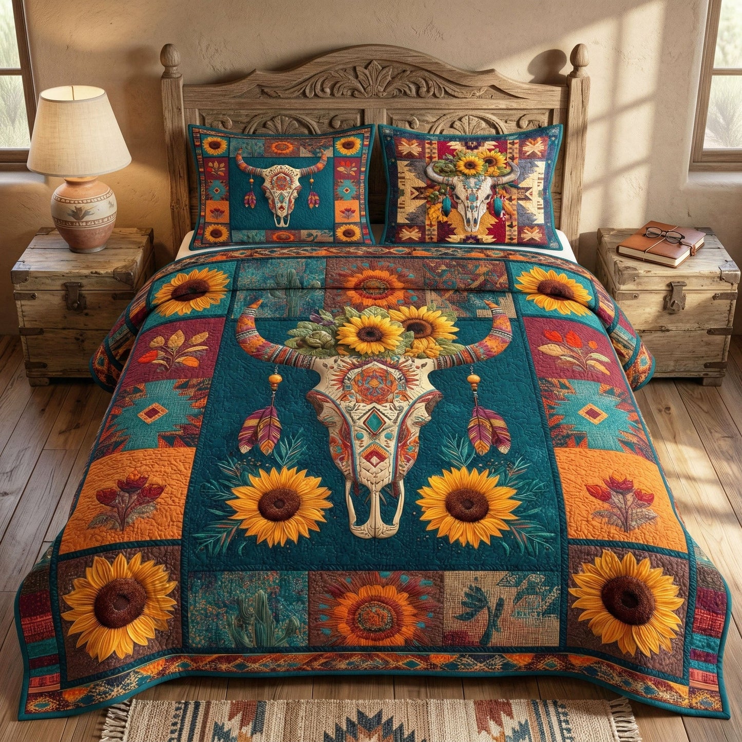 Mystic Prairie 3-Piece Quilted Bedding Set - Single (59" x 70")