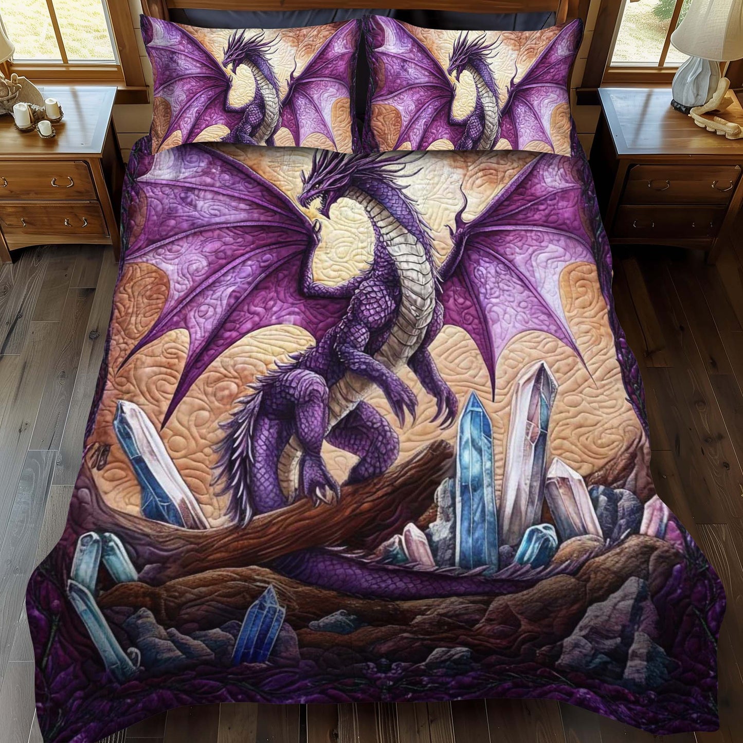 Mystic Scale 3-Piece Quilted Bedding Set - Single (59" x 70")