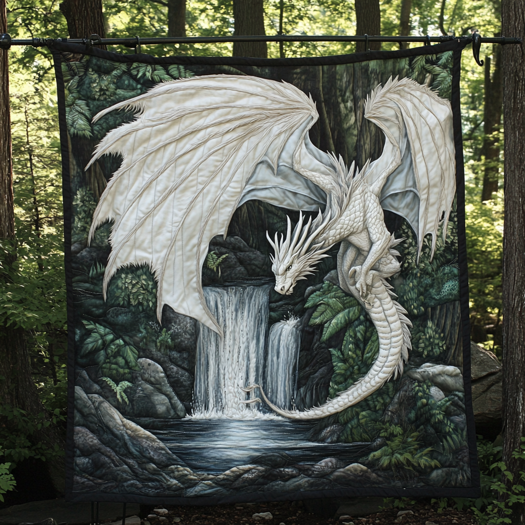 Mystic Sky Dragon Quilted Blanket - Throw (55" x 60")