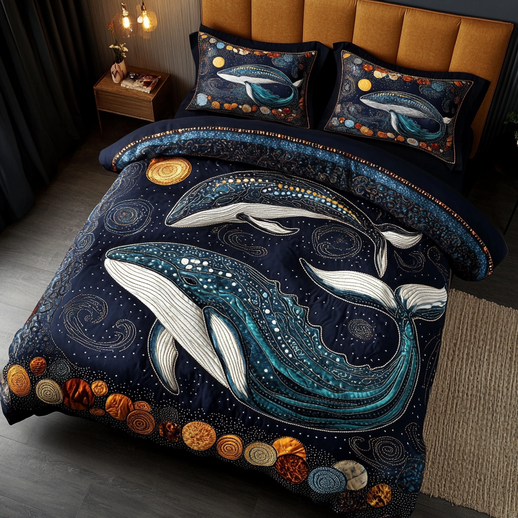 Mystic Wave 3-Piece Quilted Bedding Set - Single (59" x 70")