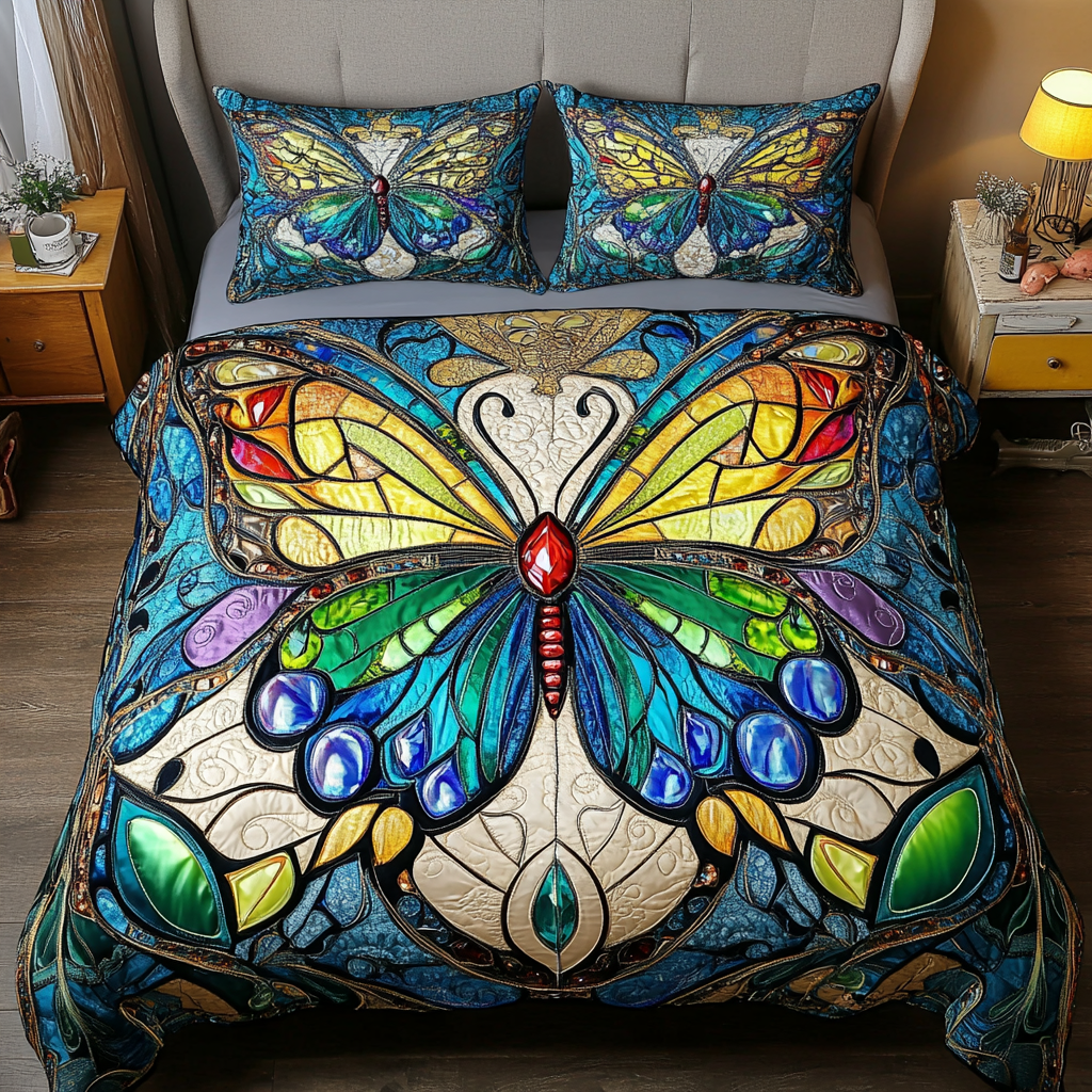 Mystic Wings 3-Piece Quilted Bedding Set - Single (59" x 70")