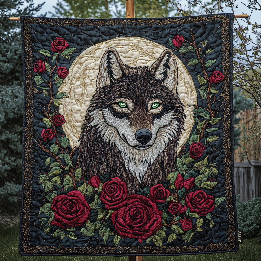 Mystic Wolf Quilted Blanket - Throw (55" x 60")