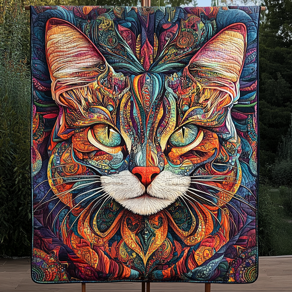 Mystical Gaze Quilted Blanket - Throw (55" x 60")