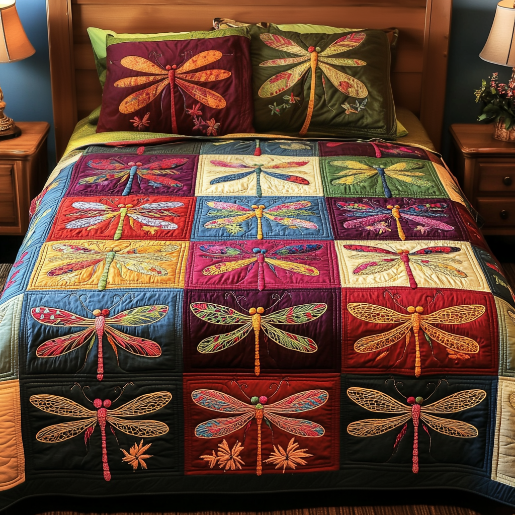 Mystical Wings 3-Piece Quilted Bedding Set - Single (59" x 70")