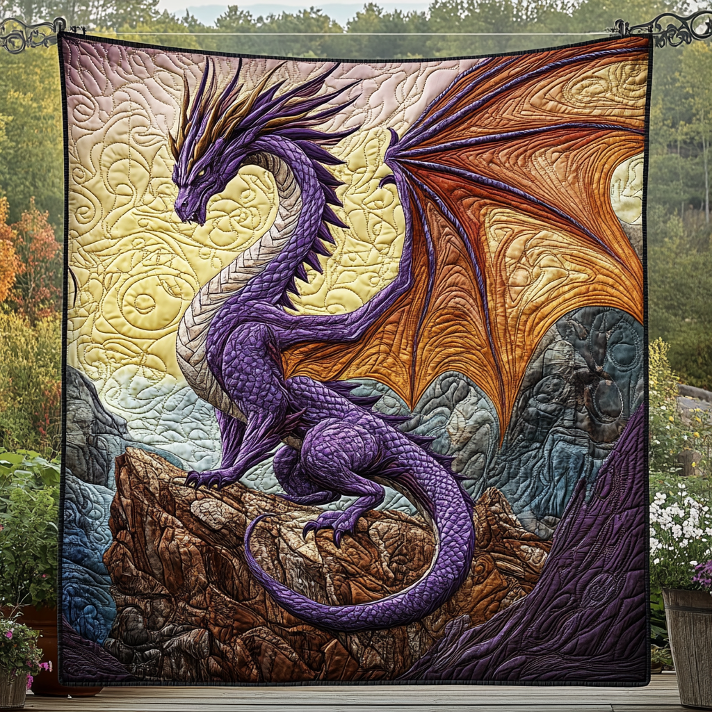 Mythic Firestorm Quilted Blanket - Throw (55" x 60")