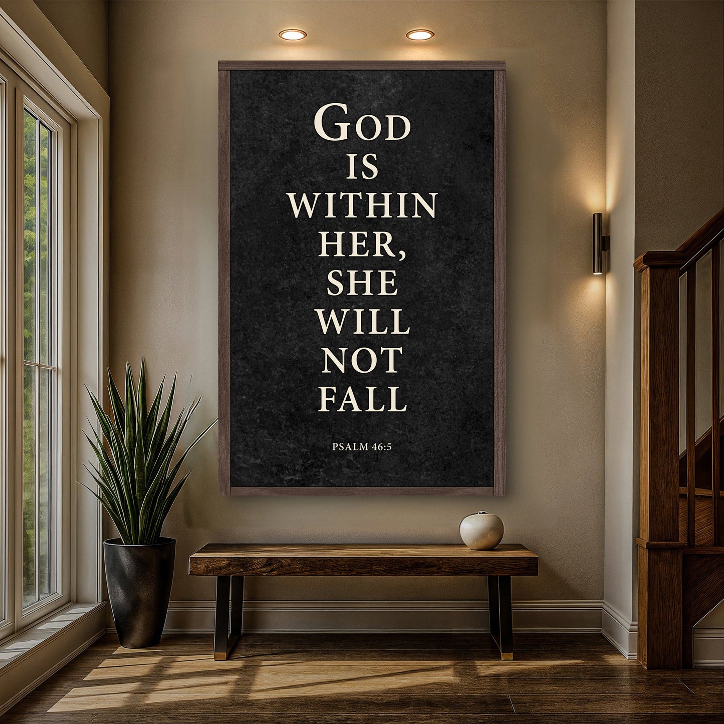 God Is Within Her She Will Not Fall Psalm 46:5 Faith Sign VIII