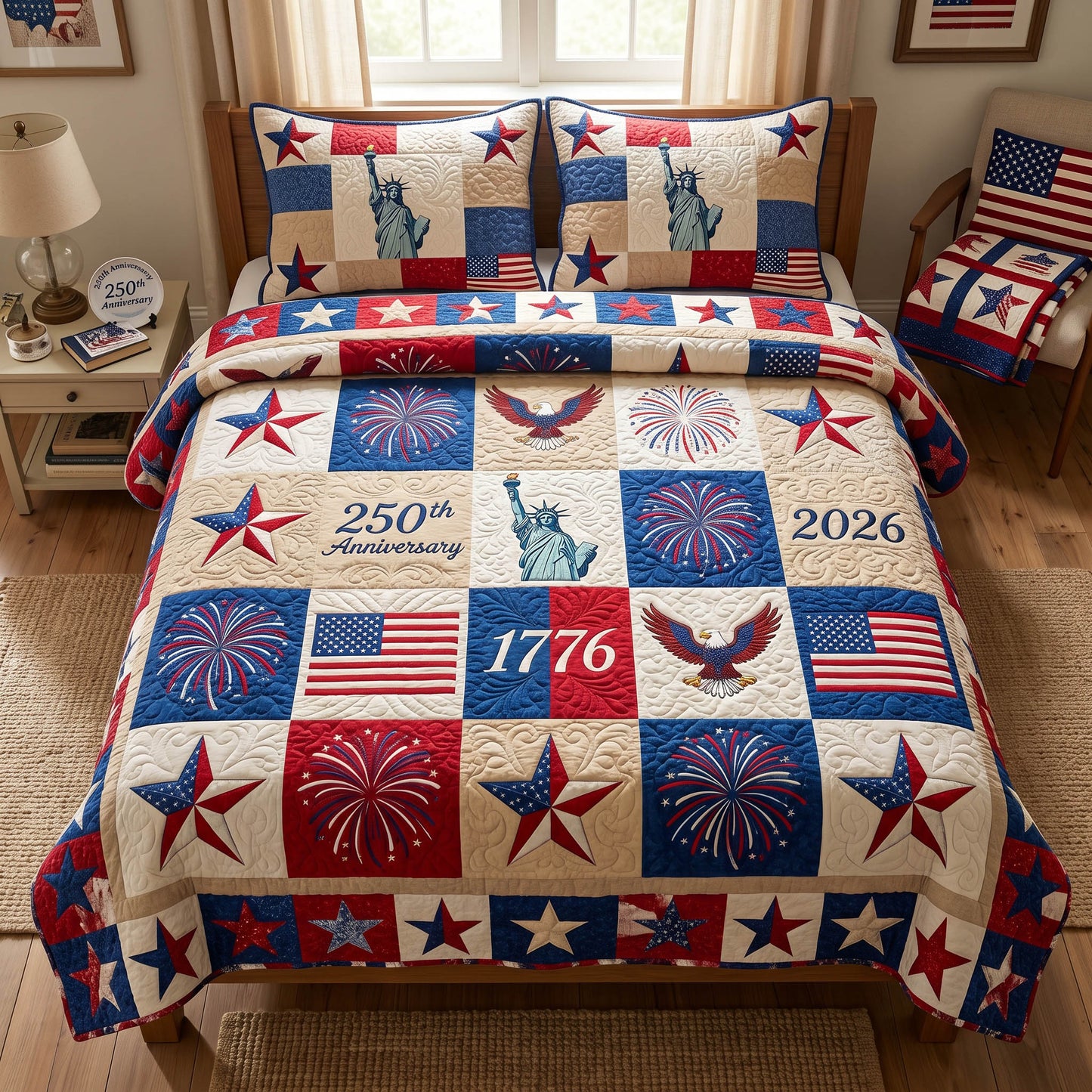 Nation Pride 3-Piece Quilted Bedding Set - Single (59" x 70")