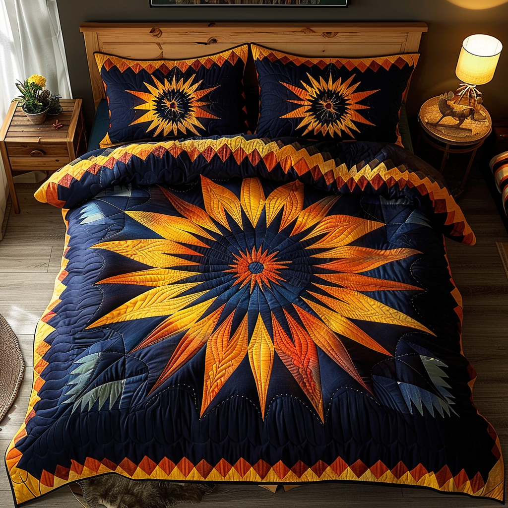 Native Horizon 3-Piece Quilted Bedding Set - Single (59" x 70")