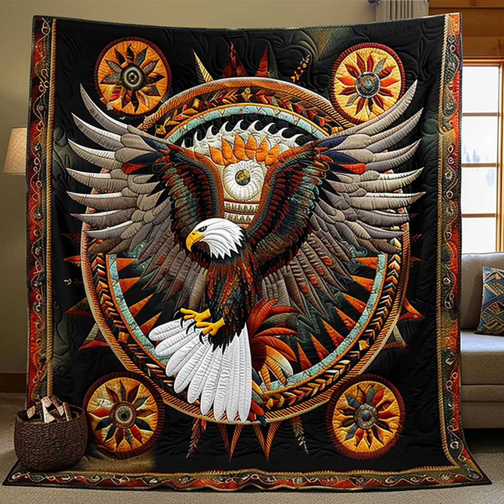 Native Majesty Eagle Quilted Blanket - Throw (55" x 60")