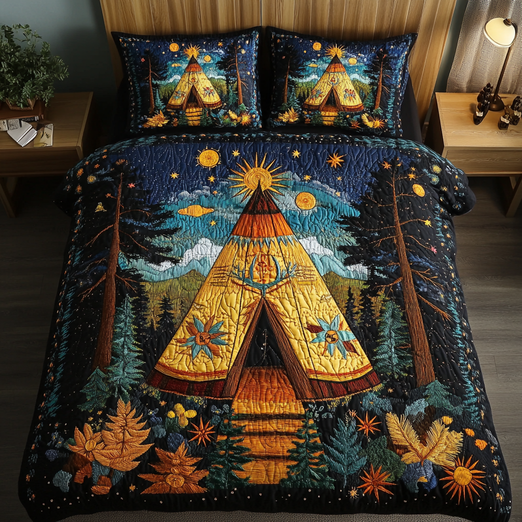 Native Spirit 3-Piece Quilted Bedding Set - Single (59" x 70")