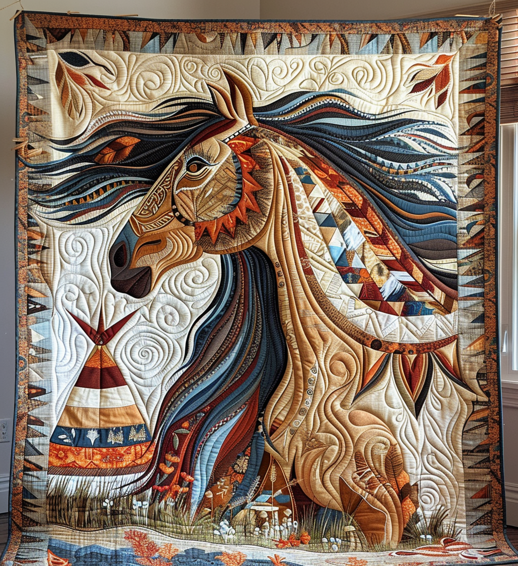 Native Wind Quilted Blanket - Throw (55" x 60")