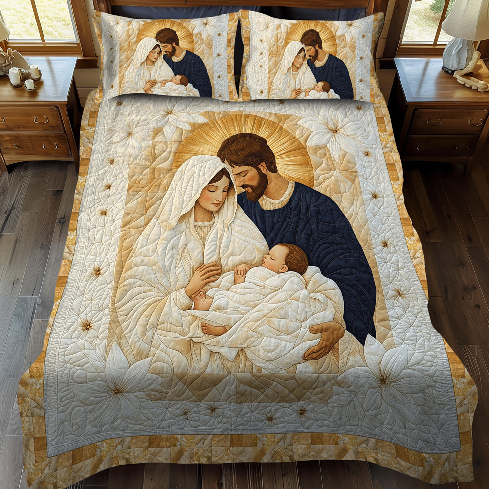 Nativity Scene 3-Piece Quilted Bedding Set - Single (59" x 70")