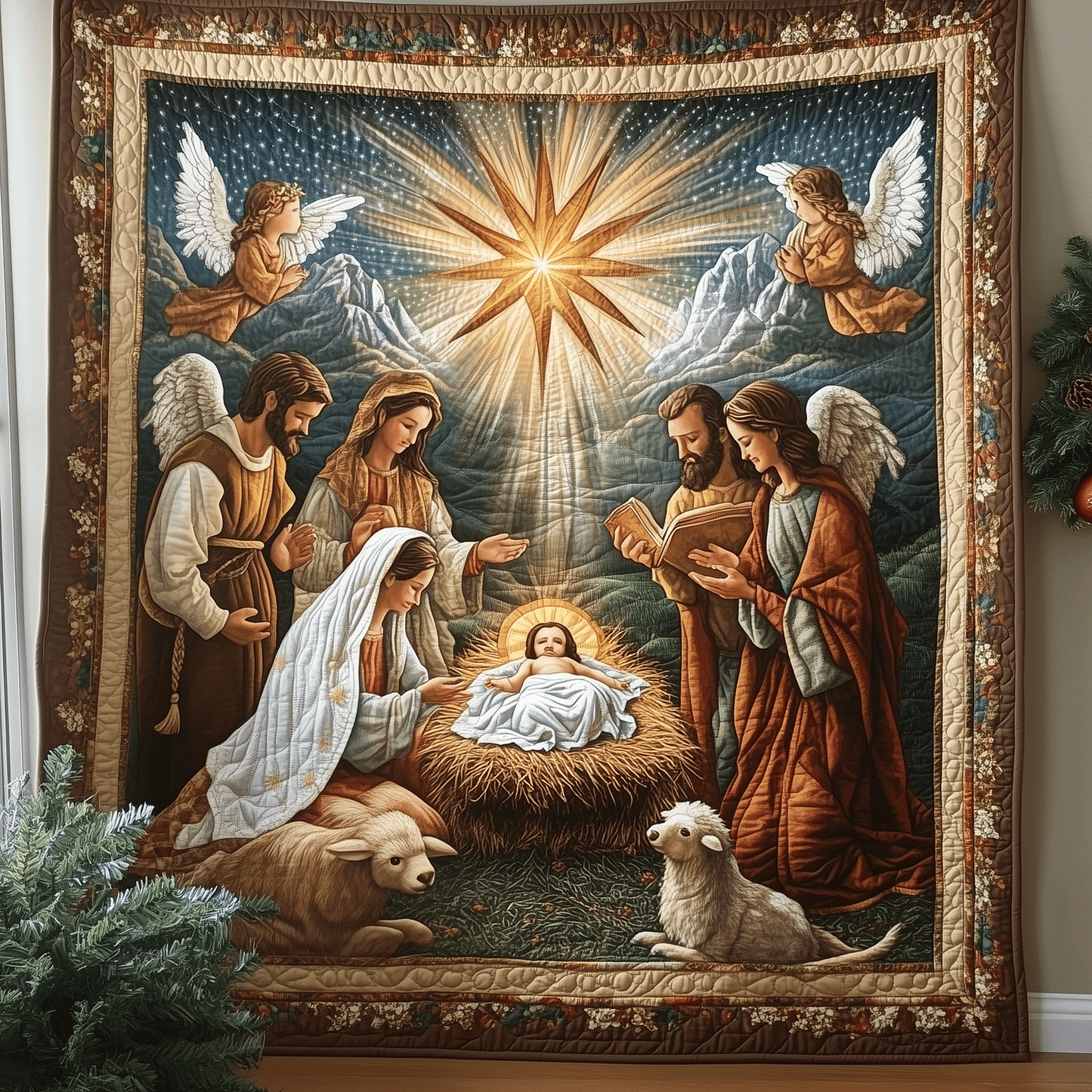 Nativity Story Quilted Blanket - Throw (55" x 60")