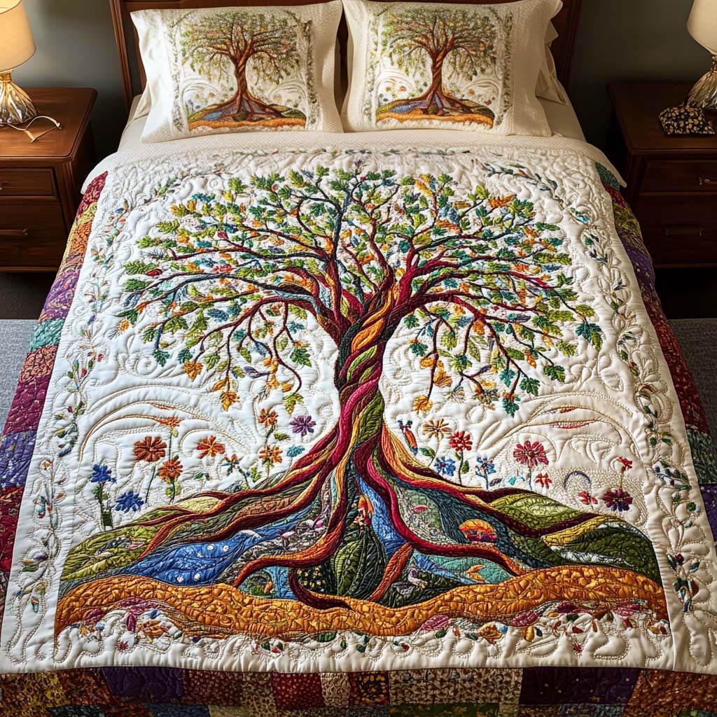 Nature Embrace 3-Piece Quilted Bedding Set - Single (59" x 70")
