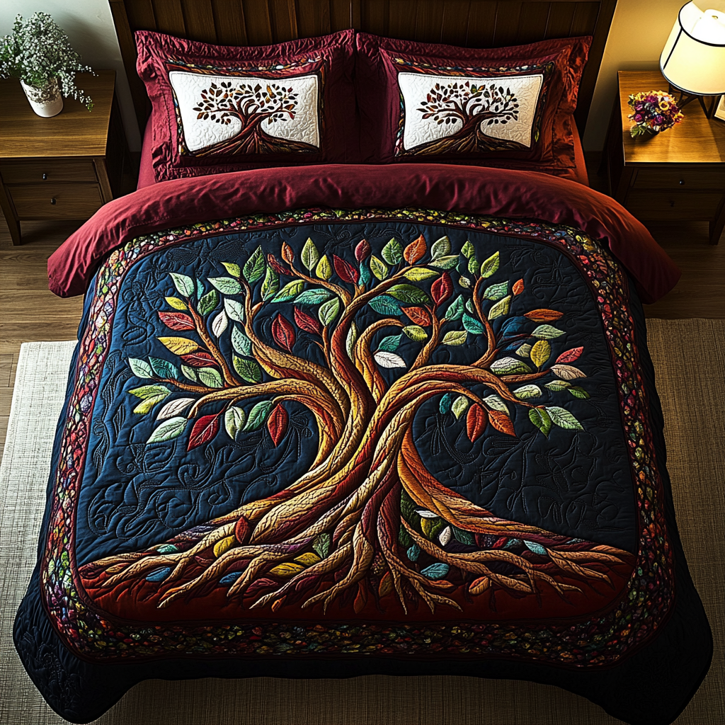 Nature Embrace 3-Piece Quilted Bedding Set - Single (59" x 70")