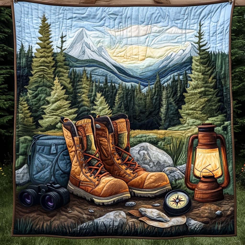 Nature Footsteps Quilted Blanket - Throw (55" x 60")