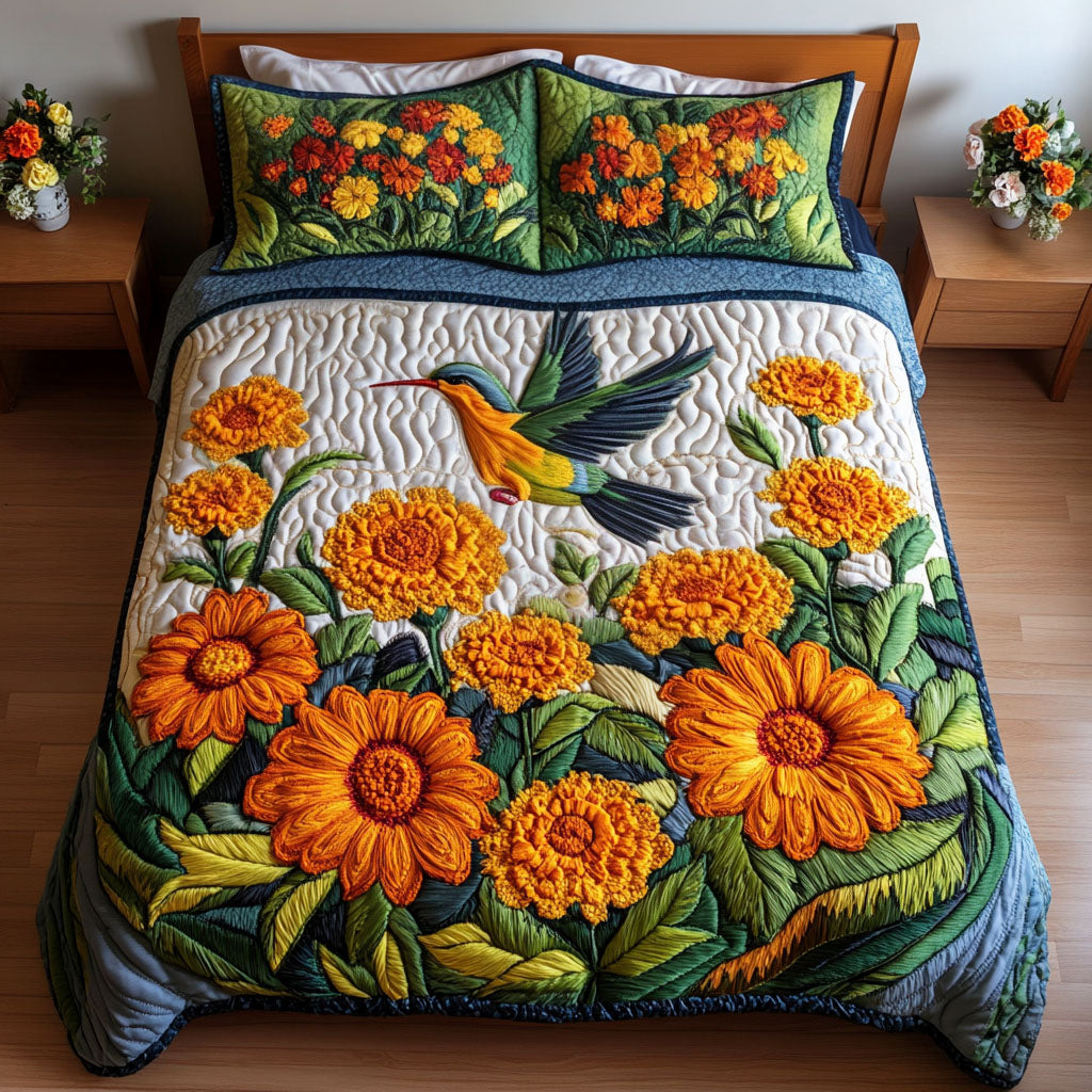 Nature Symphony 3-Piece Quilted Bedding Set - Single (59" x 70")