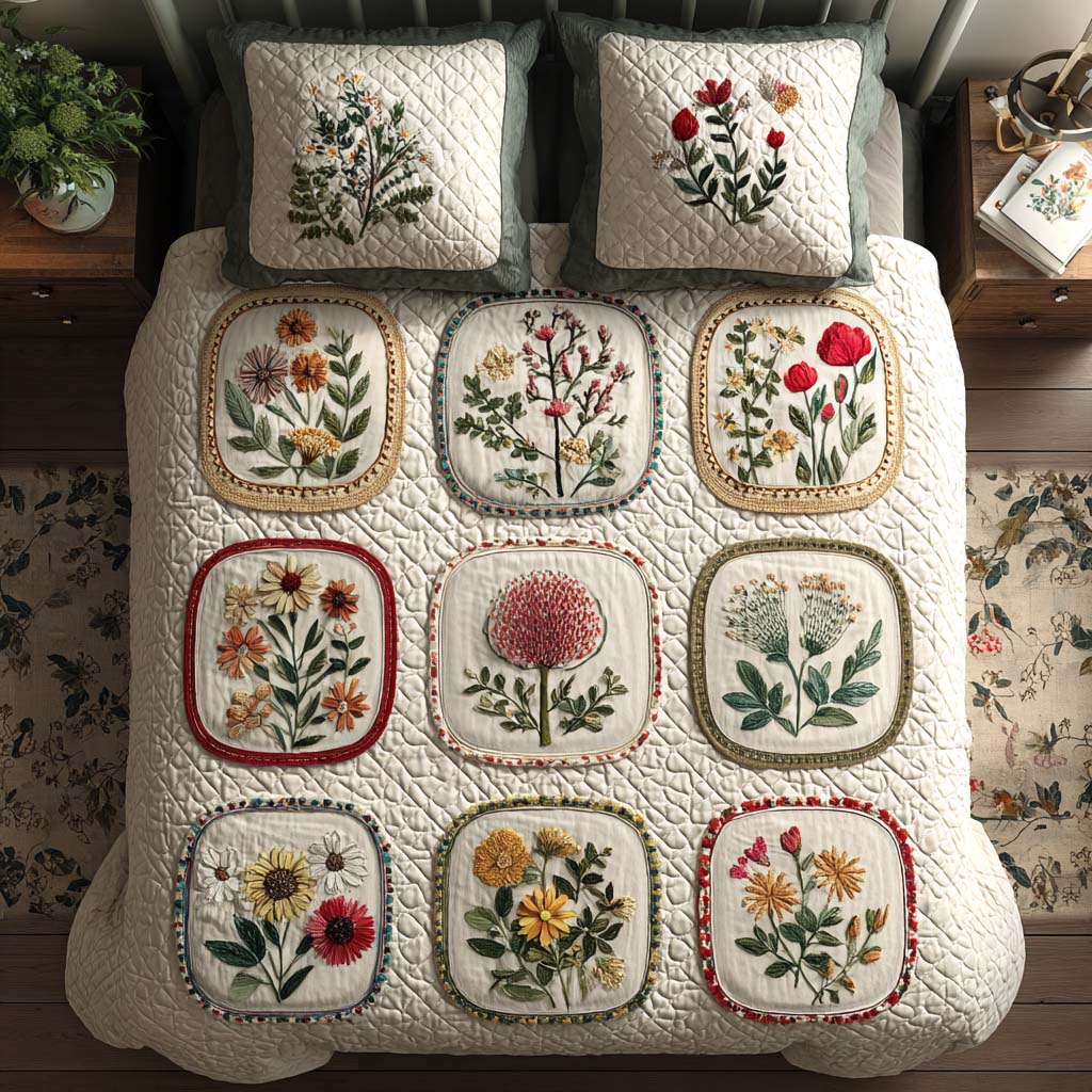 Nature Touch 3-Piece Quited Bedding Set - Single (59" x 70")