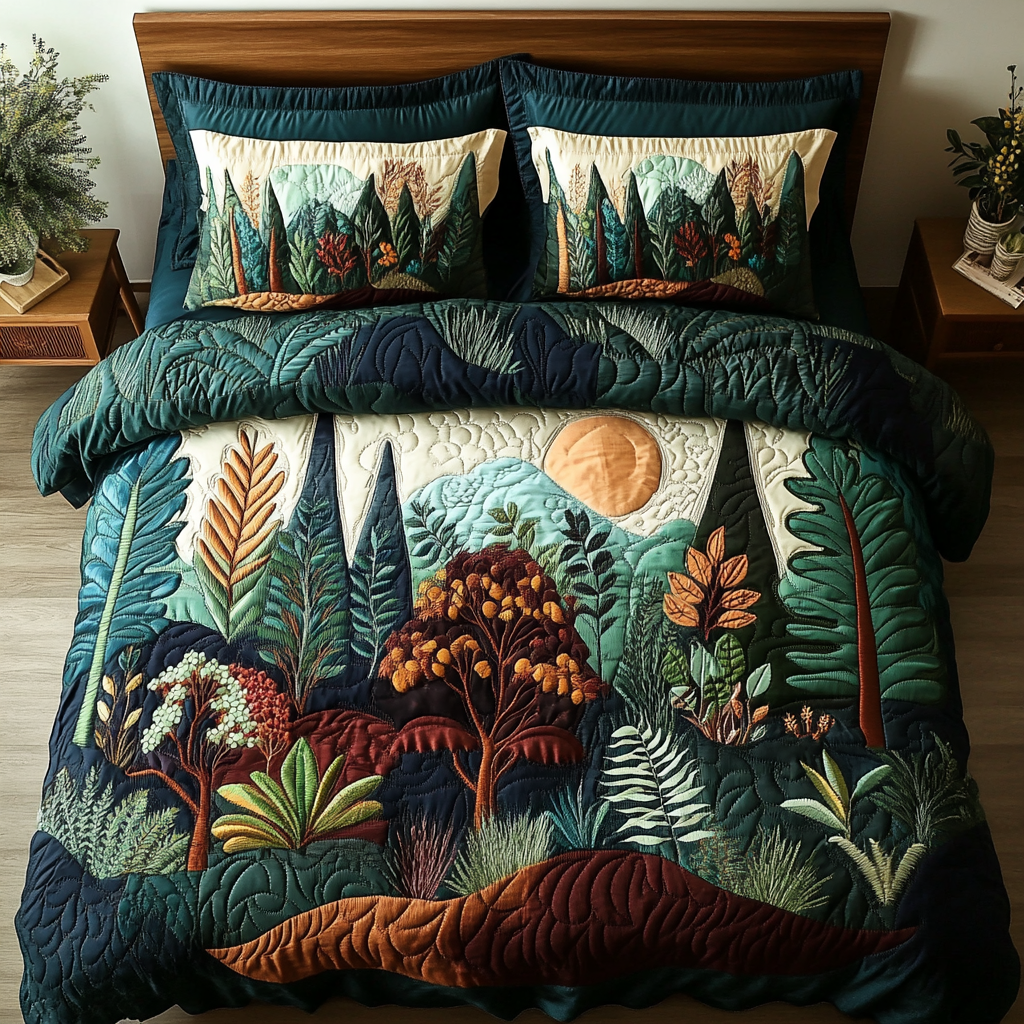 Nature Trail 3-Piece Quilted Bedding Set - Single (59" x 70")