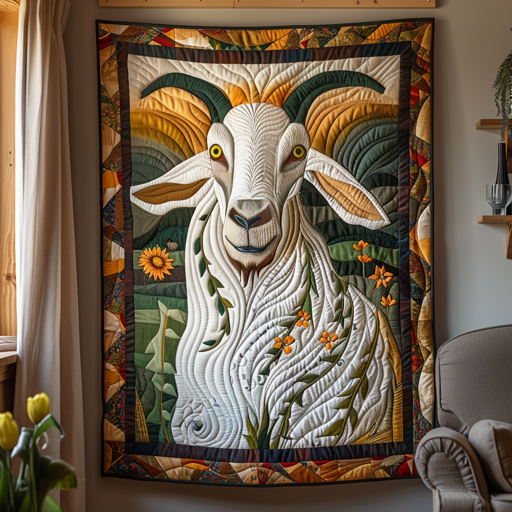 Nature's Ram Quilted Blanket - Throw (55" x 60")