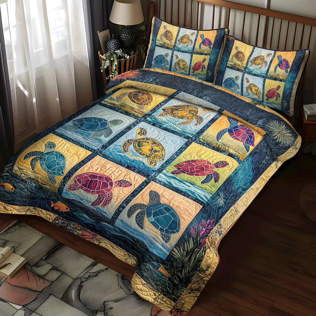 Nautical Haven 3-Piece Quilted Bedding Set - Single (59" x 70")