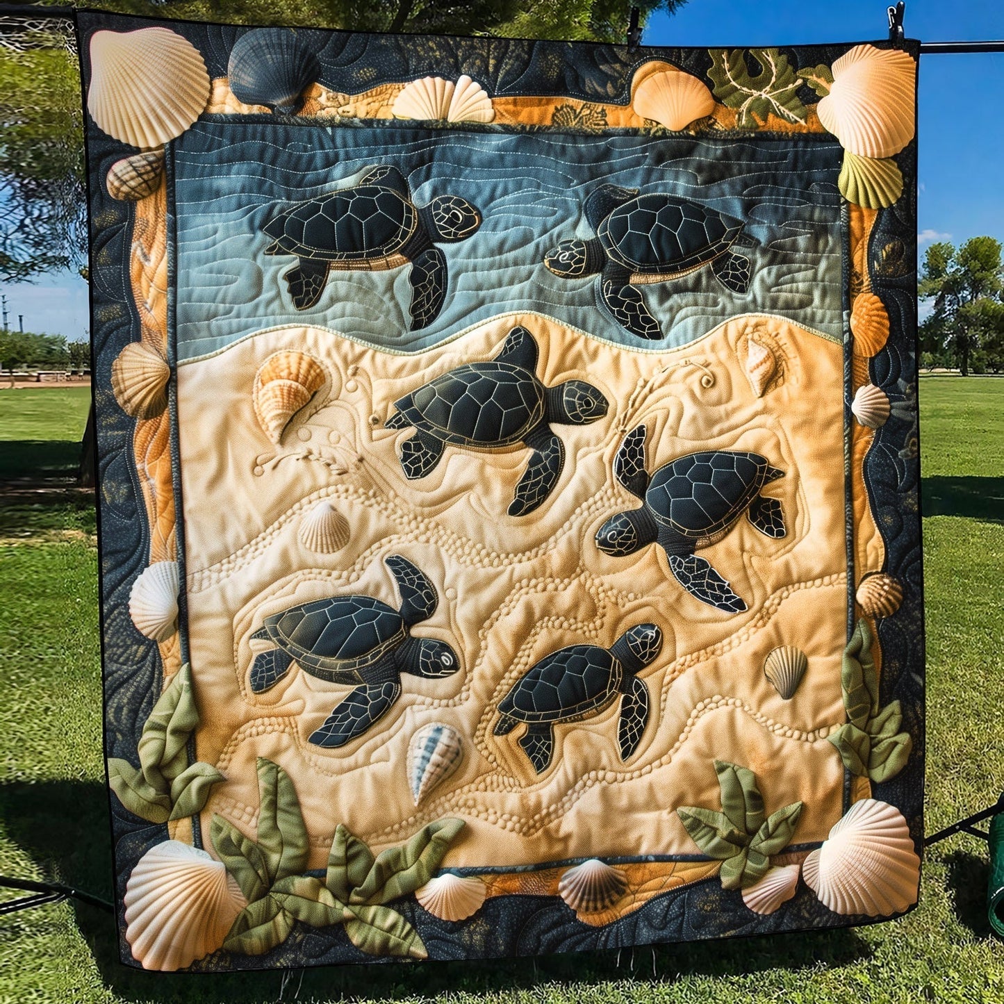 Nest to Ocean Quilted Blanket - Throw (55" x 60")