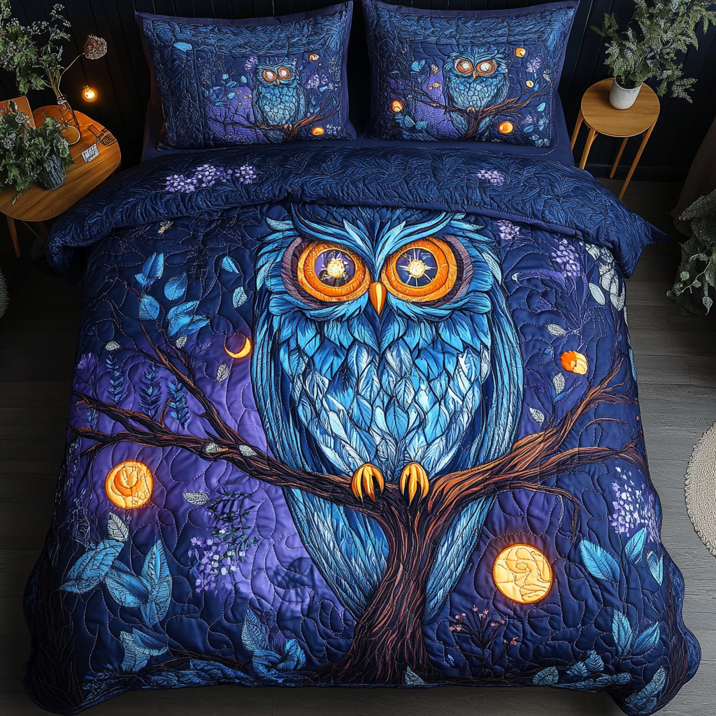 Night Guardian 3-Piece Quilted Bedding Set - Single (59" x 70")