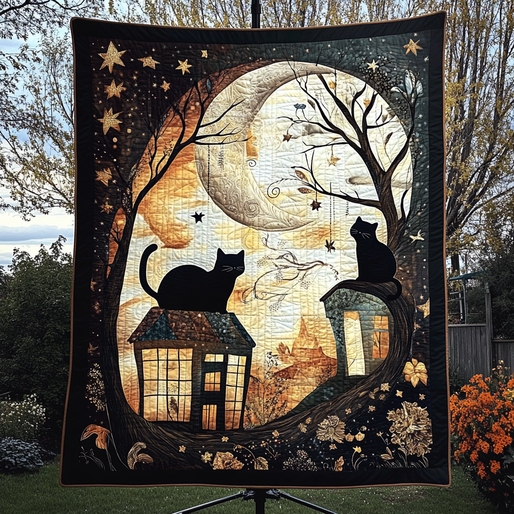 Night Paws Quilted Blanket - Throw (55" x 60")
