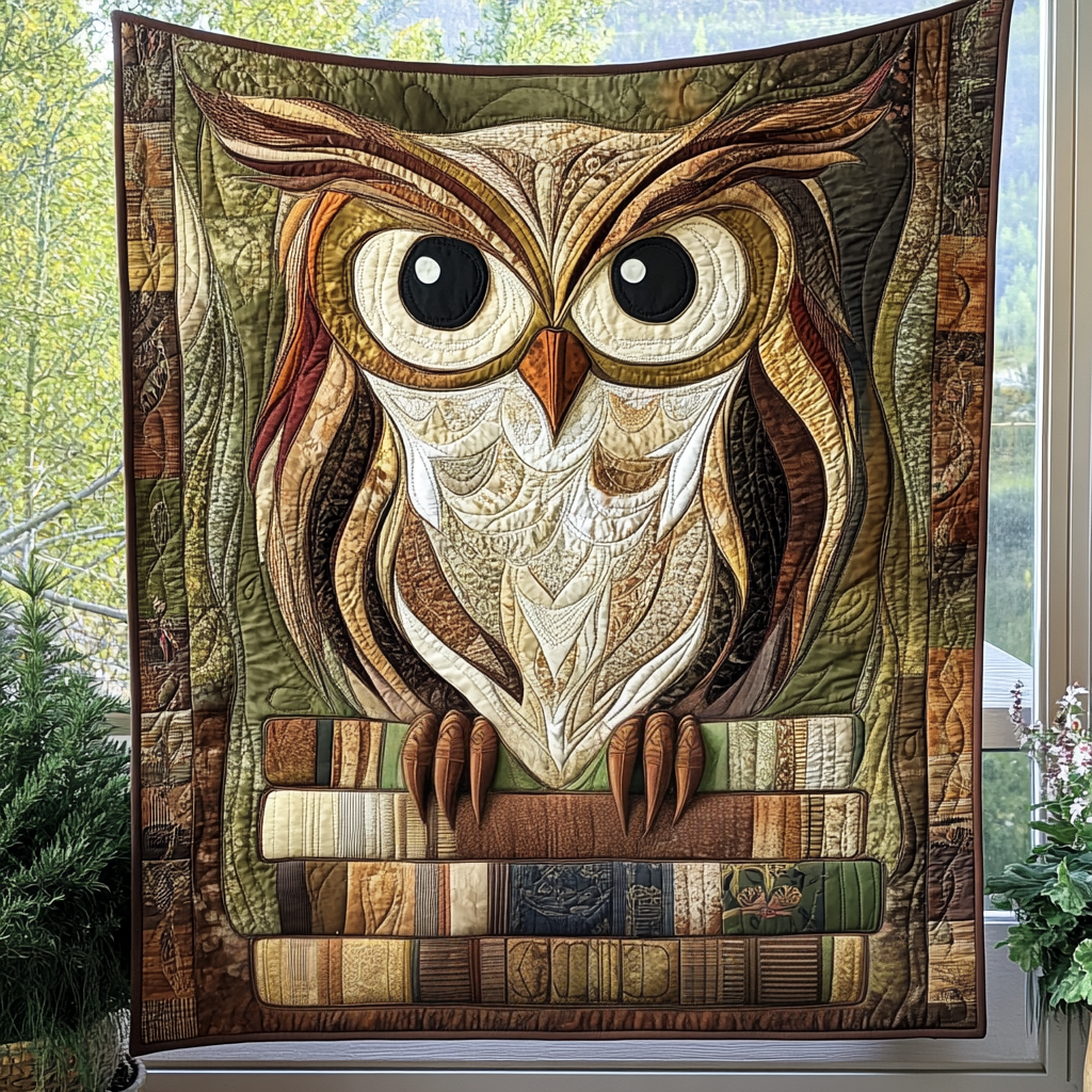 Night Watcher Quilted Blanket - Throw (55" x 60")