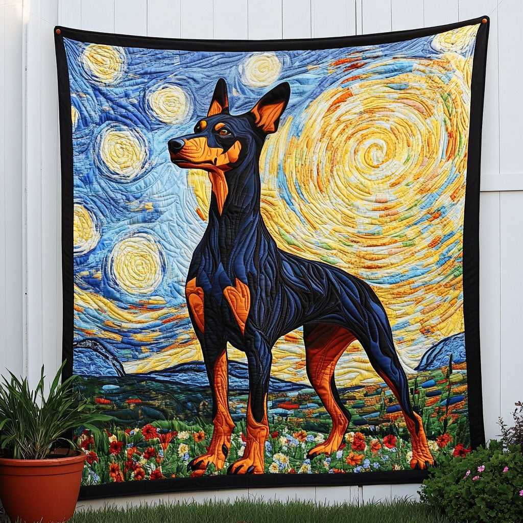 Nightscape Doberman Quilted Blanket - Baby (30" x 40")