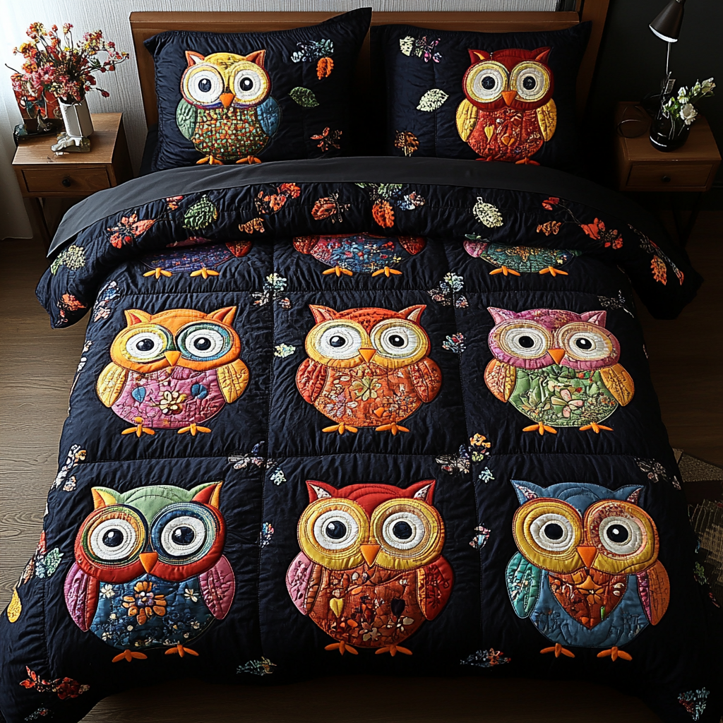 Nightwatcher 3-Piece Quilted Bedding Set - Single (59" x 70")