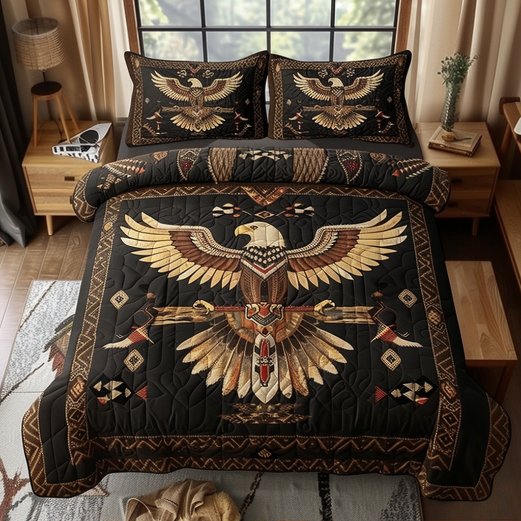 Noble Eagle 3-Piece Quilted Bedding Set - Single (59" x 70")