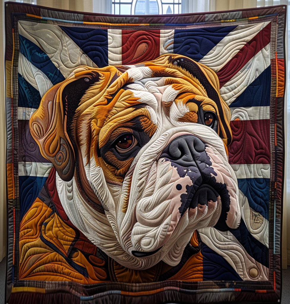 Noble Bulldog Majesty Quilted Blanket - Throw (55" x 60")