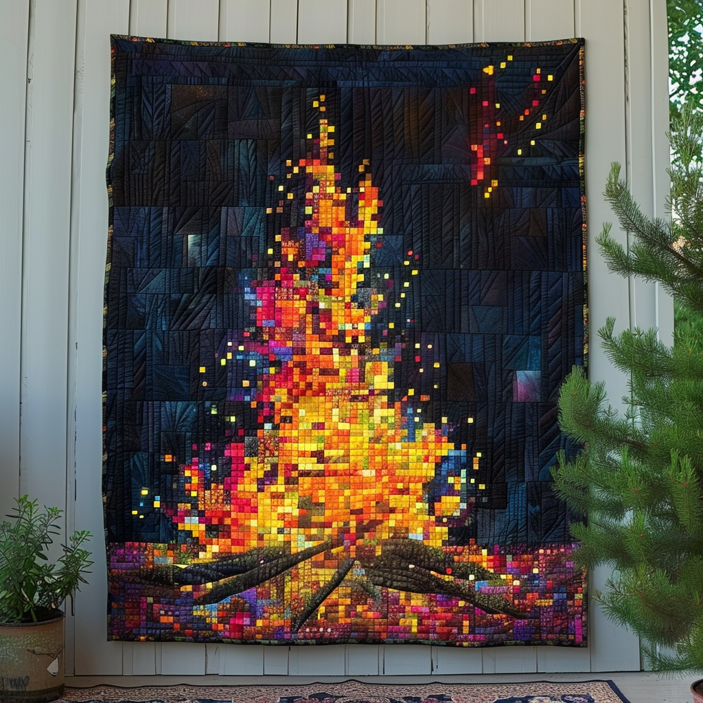 Nocturnal Fire Quilted Blanket - Throw (55" x 60")