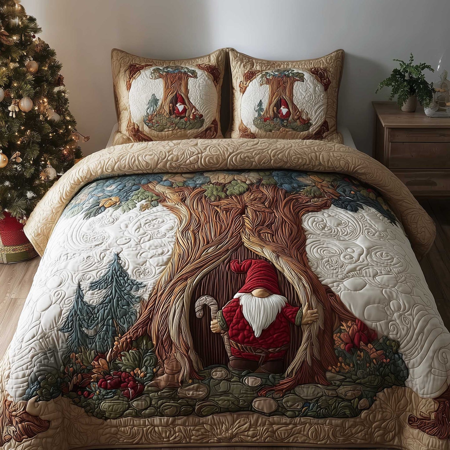 Nordic Gnome Comfort 3-Piece Quilted Bedding Set - Single (59" x 70")