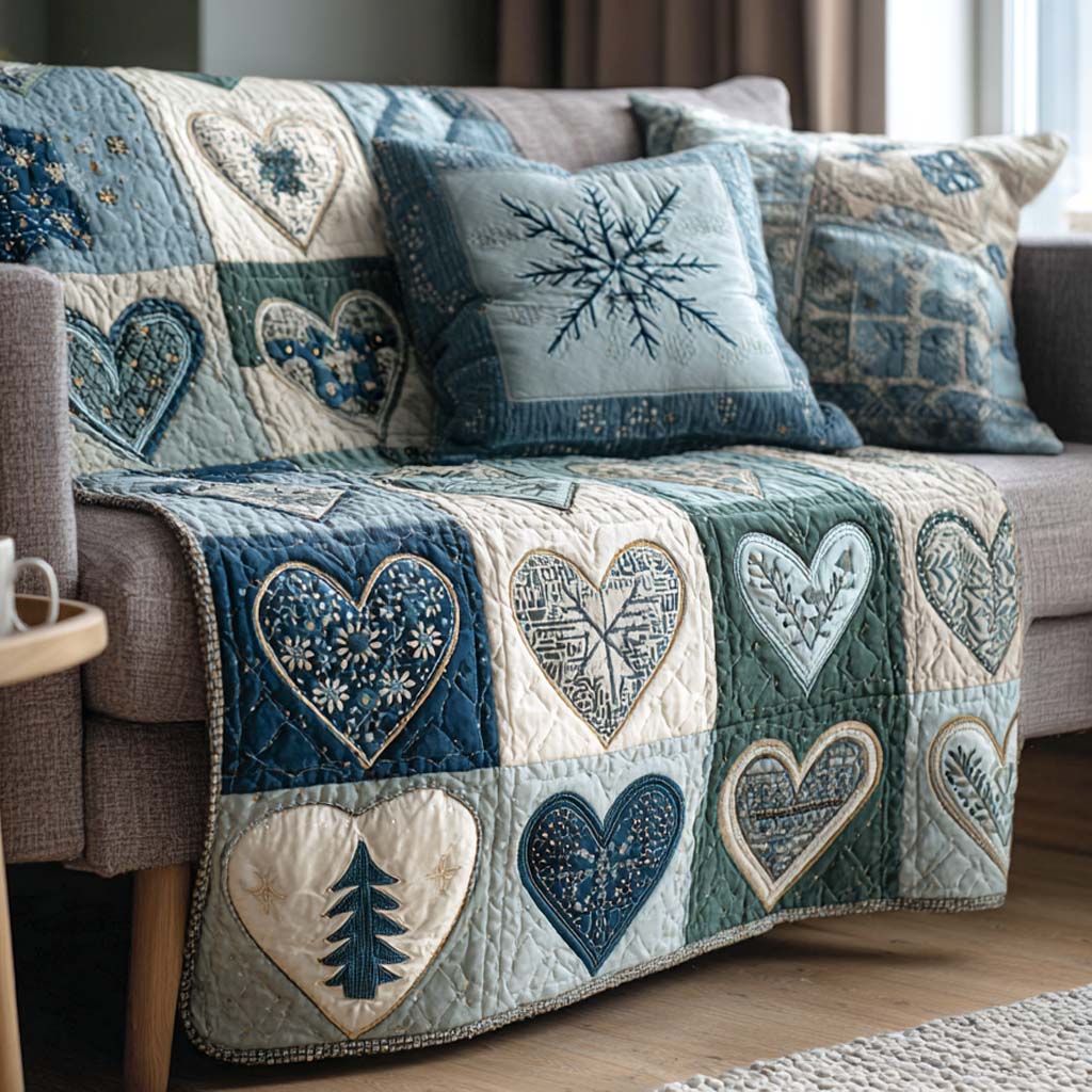 Nordic Hearts Quilted Blanket - Baby (30" x 40") - Pack 1