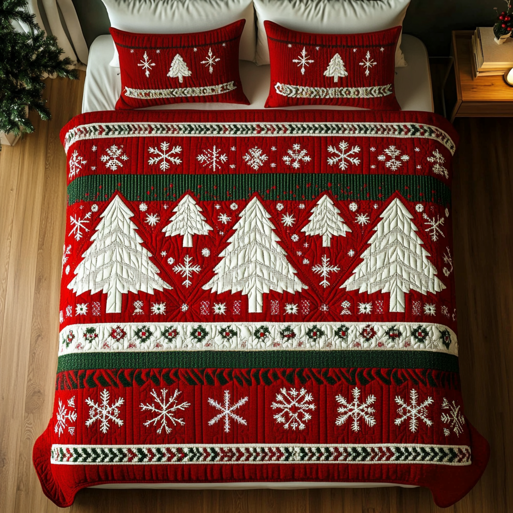 Nordic Noel 3-Piece Quilted Bedding Set - Single (59" x 70")