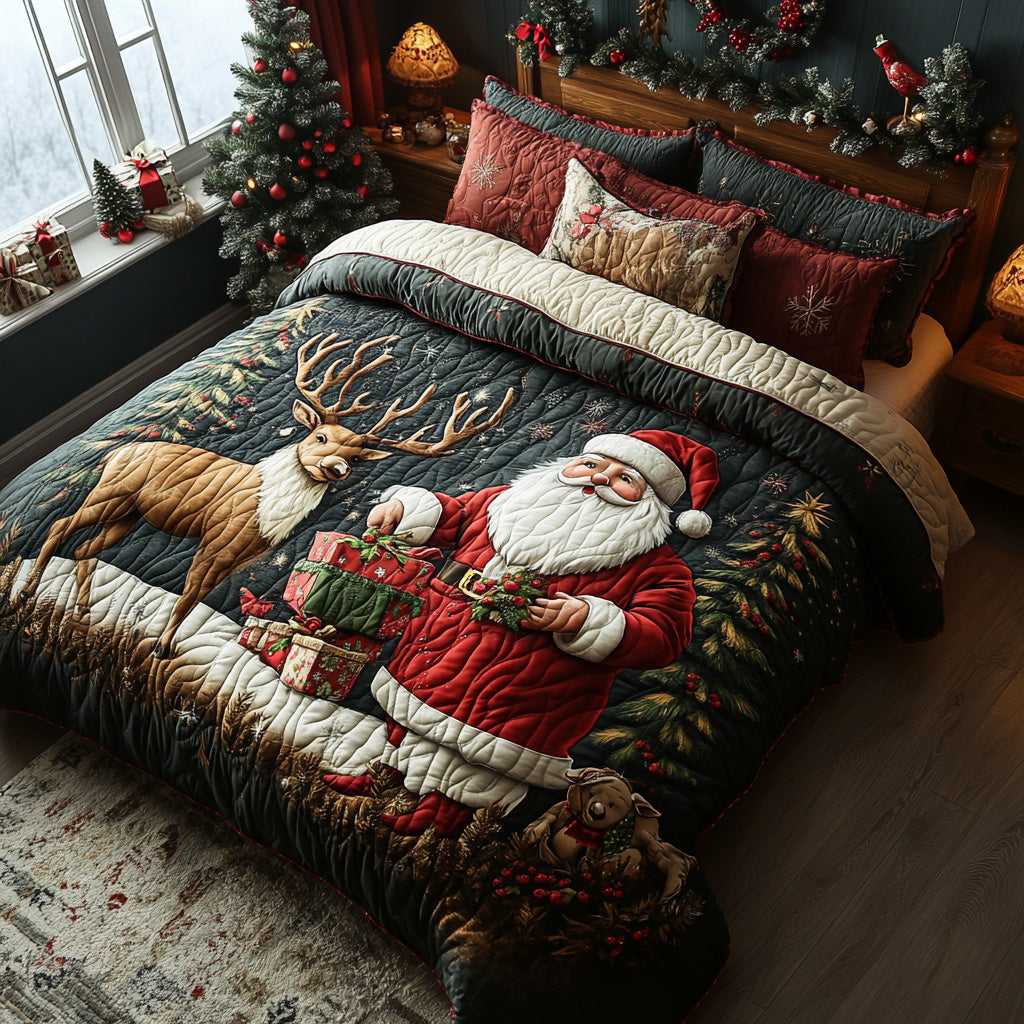 Nordic Reindeer 3-Piece Quilted Bedding Set - Single (59" x 70")