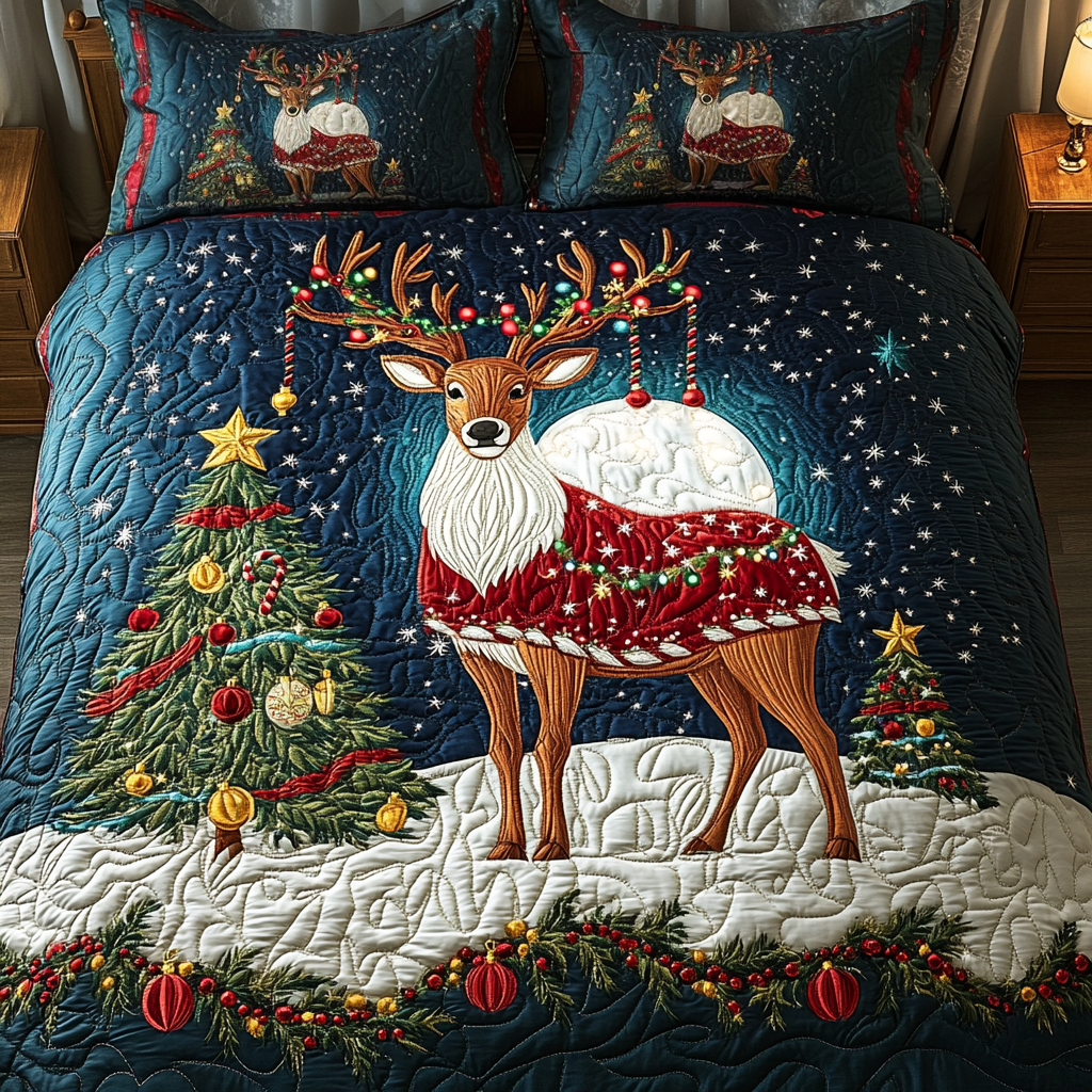 North Pole Nights 3-Piece Quilted Bedding Set - Single (59" x 70")