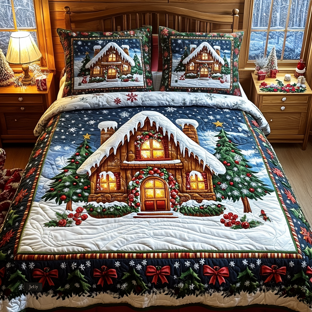 North Pole Nights Quilted Bedding Set - Single (59" x 70")