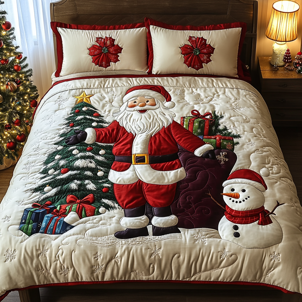 North Pole Spirit 3-Piece Quilted Bedding Set - Single (59" x 70")