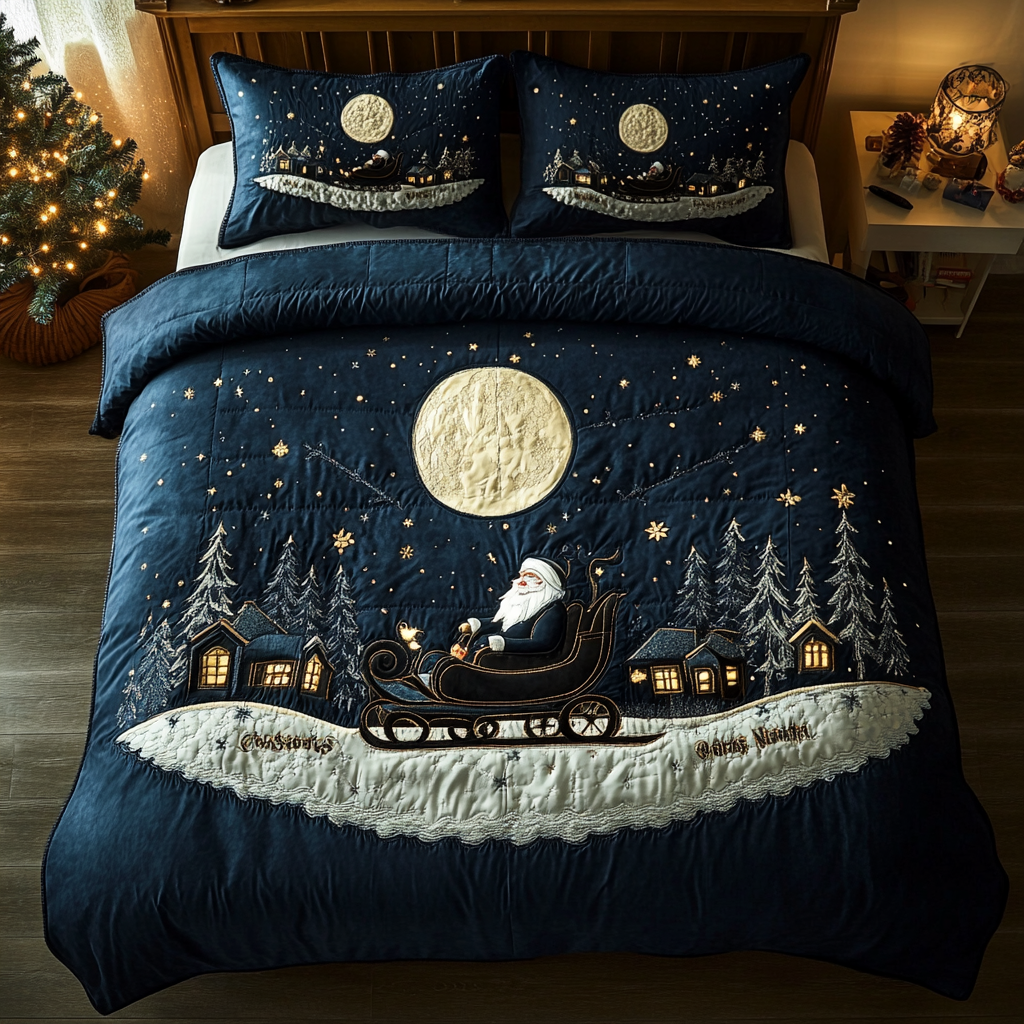 North Pole Spirit 3-Piece Quilted Bedding Set - Single (59" x 70")
