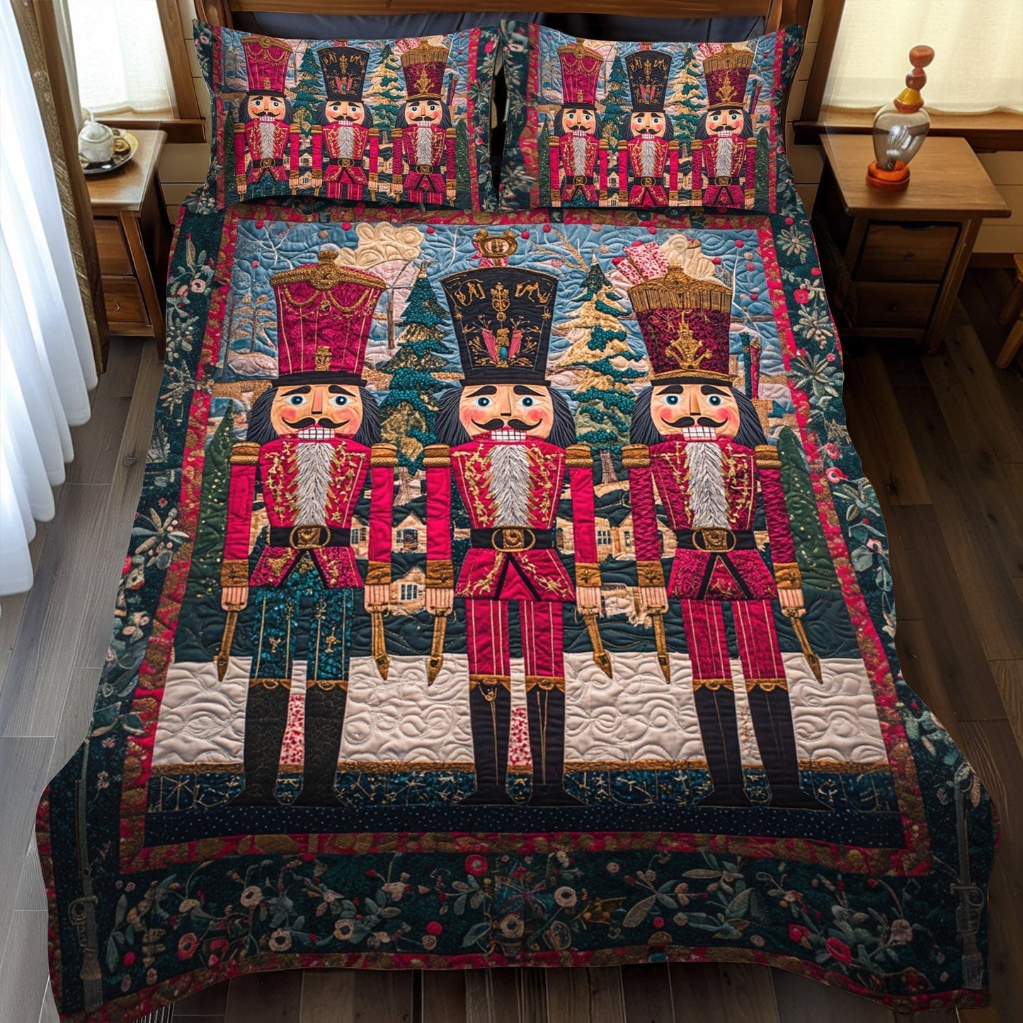 Nutcracker Dreamland 3-Piece Quilted Bedding Set - Single (59" x 70")