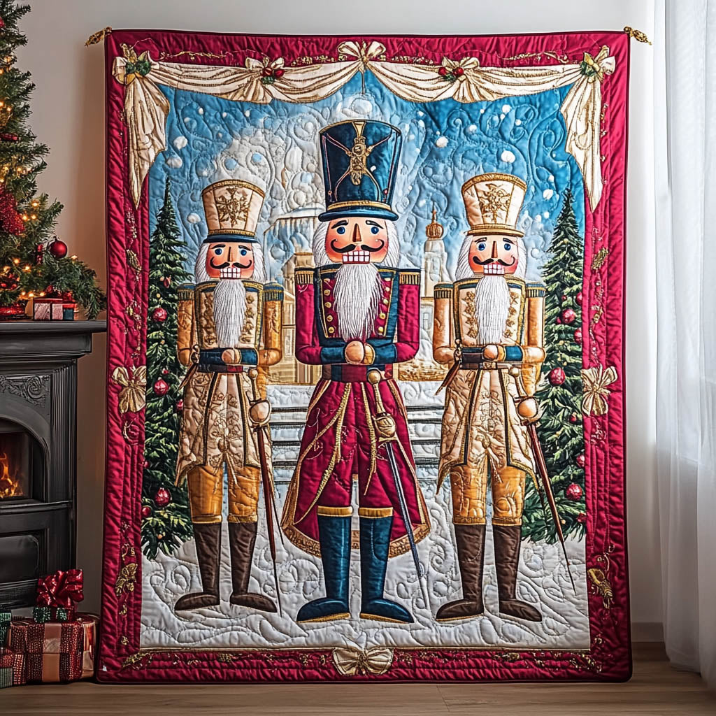 Nutcracker Elegance Quilted Blanket - Throw (55" x 60")